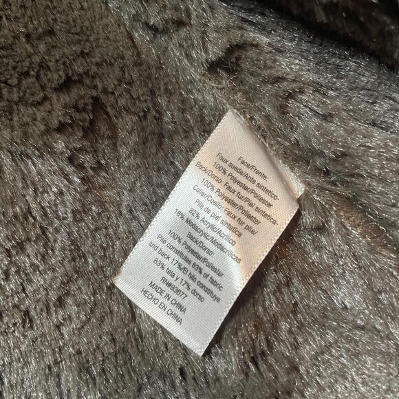 allen b vintage grey brown grunge y2k fur trim fairy peacoat waist tie small - Picture 7 of 8